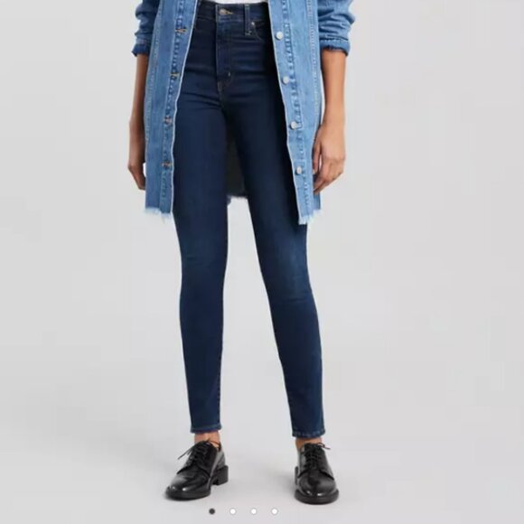 Levi's Mile High Super Skinny Jeans Sz 25 Dark Wash Stretch Zip Fly NWT - Picture 1 of 12